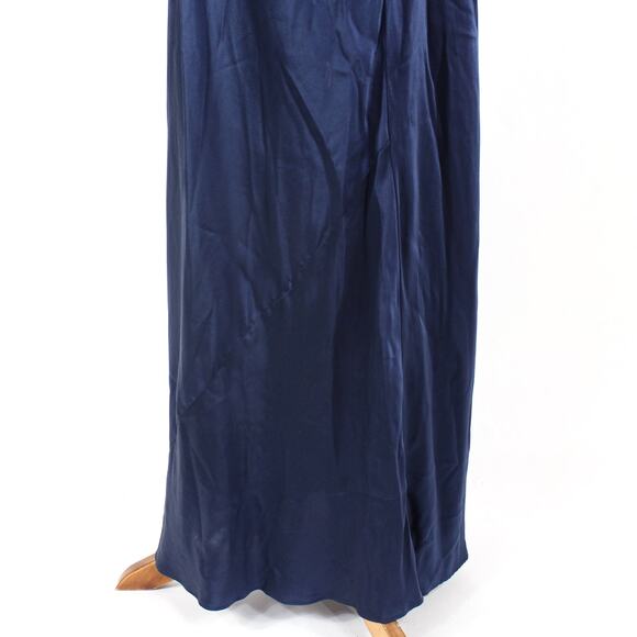 Reformation Jeany Navy Silk Halter Maxi Dress Medium NEW Satin Open Back Gown - Picture 5 of 7